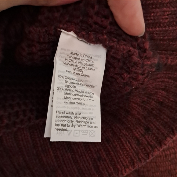 Madewell Wool Blend Chunky Turtleneck Sweater with Buttons On Side Size Small - Picture 5 of 6